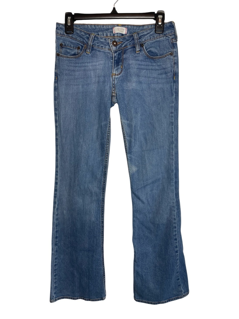 Vintage Y2K Low Rise TILT Solid Blue Denim Flare Jeans
